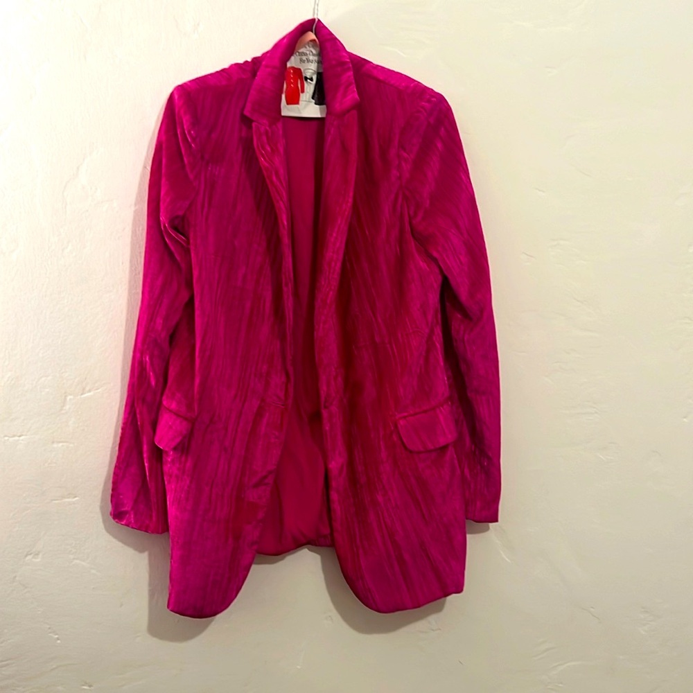 Nasty Gal pink velvet jacket